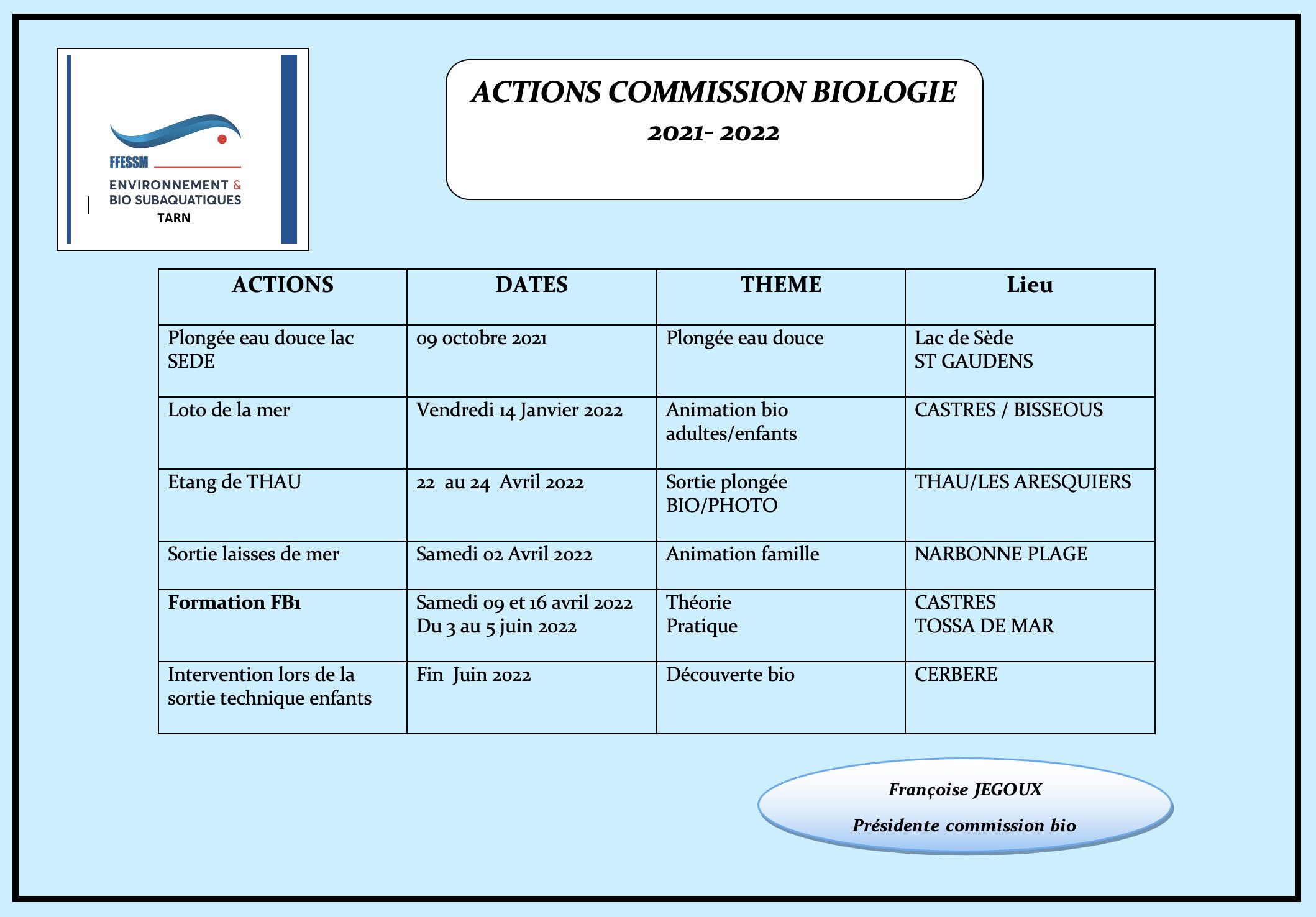 Calendrier combio